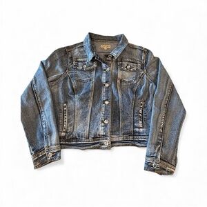 Earl Jean Denim Jacket with Rhinestone Size L